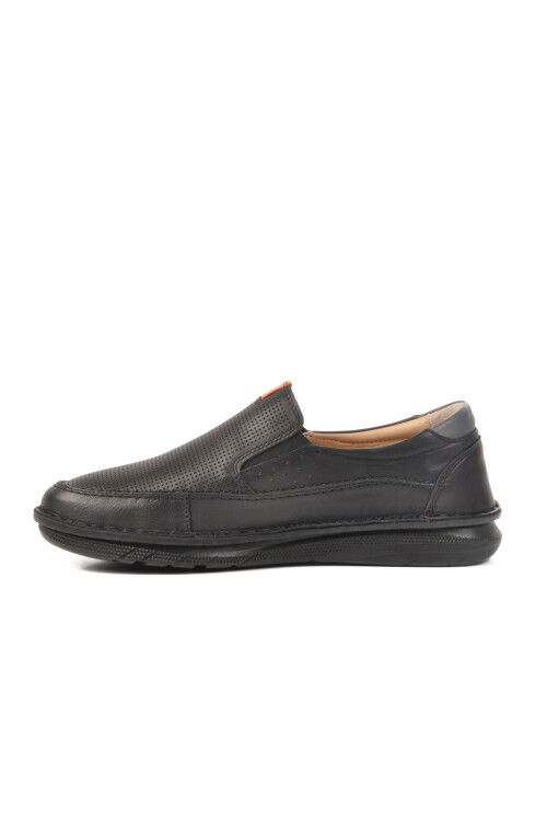 Black Genuine Leather Mens Casual Shoes 2628 M