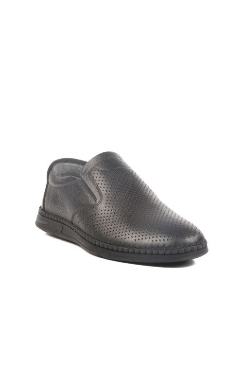 Black Genuine Leather Mens Casual Shoes LO0419-106 M