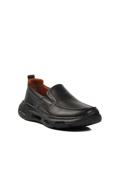 Black Genuine Leather Mens Casual Shoes 152-21399 M