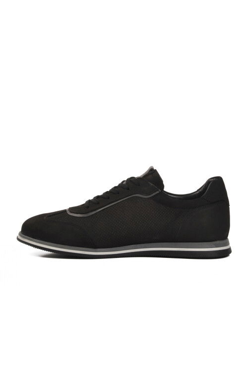 Black Genuine Leather Mens Casual Shoes Triper M