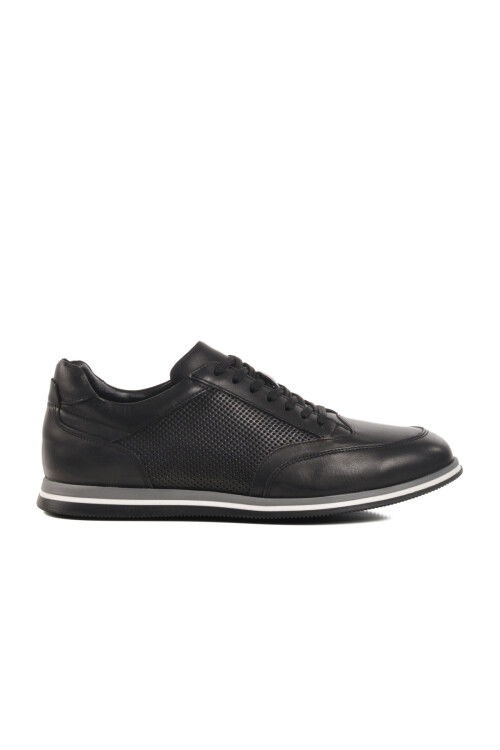 Black Genuine Leather Mens Casual Shoes Mika M