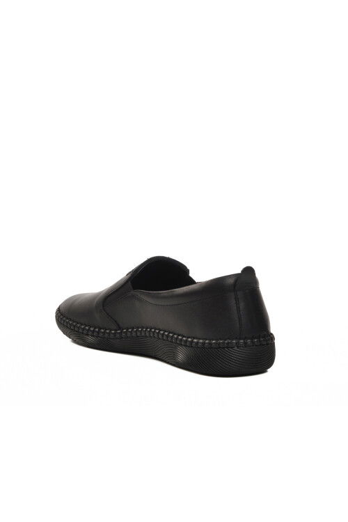 Black Genuine Leather Womens Casual Shoes 04035 Z