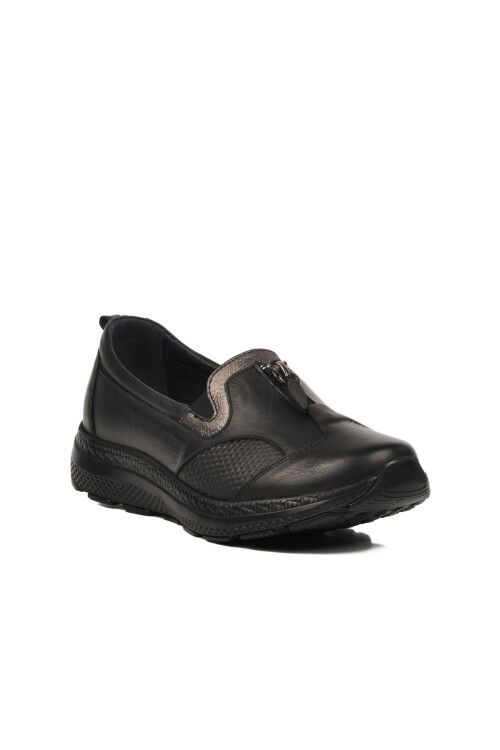 Black Genuine Leather Womens Casual Shoes 0024 Z