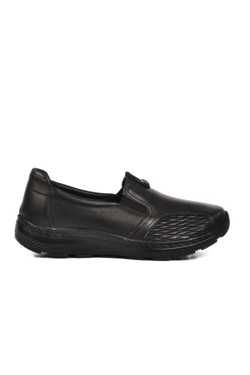 Black Genuine Leather Womens Casual Shoes 0042 Z