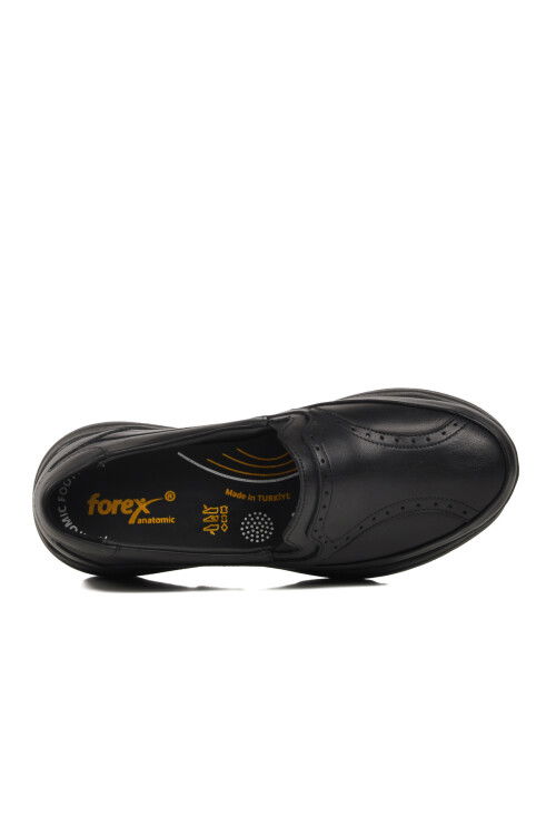 Black Genuine Leather Anatomic Womens Casual Shoes 1002 Z