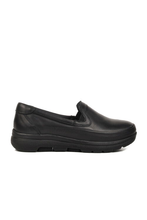 Siyah Hakiki Deri Anatomik Kadın Casual Ayakkabı 1049 Z