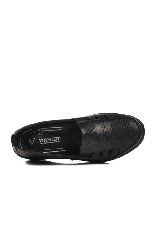 حذاء كاجوال نسائي تشريحي من الجلد الطبيعي باللون الأسود Z110 Z