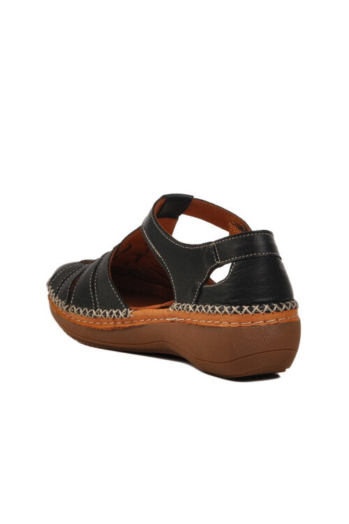 Siyah Hakiki Deri Kadın Sandalet 25190247Y Z