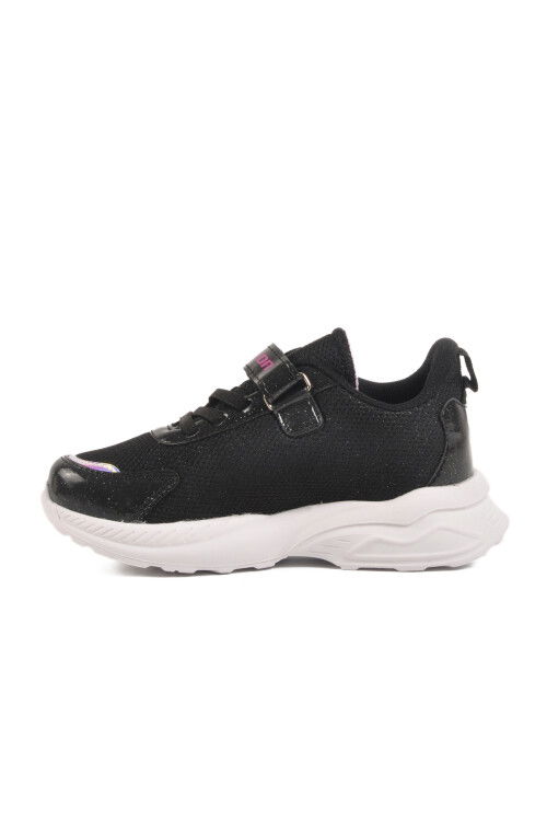 Black Lilac Velcro Mesh Girls Sneakers Ruffon F