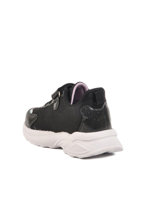 Black Lilac Velcro Mesh Girls Sneakers Ruffon F