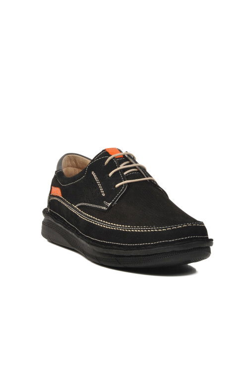 Black Nubuck Genuine Leather Mens Casual Shoes 2627 M