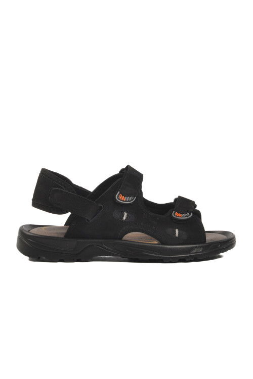 Black Nubuck Genuine Leather Mens Sandals 1405 M