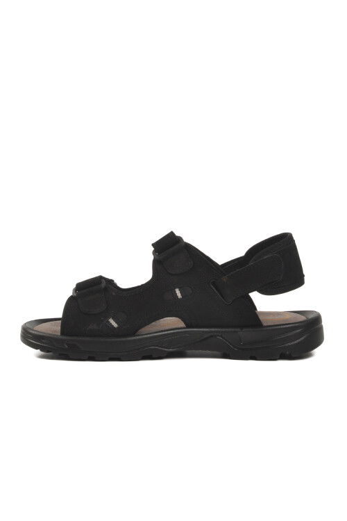 Black Nubuck Genuine Leather Mens Sandals 1405 M