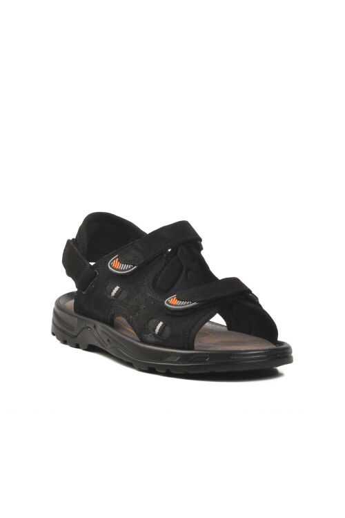 Black Nubuck Genuine Leather Mens Sandals 1405 M
