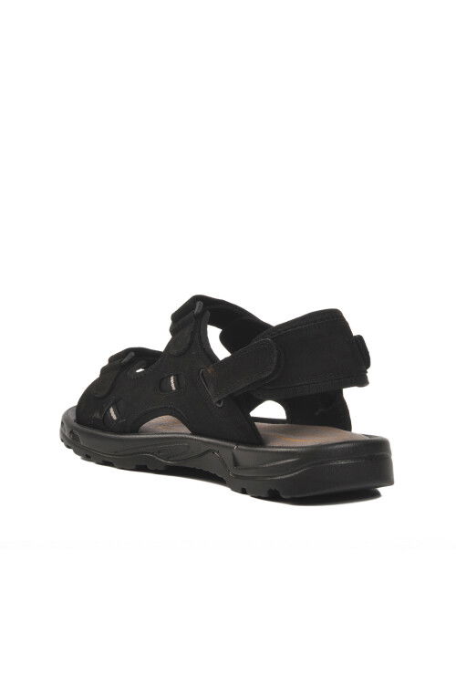 Black Nubuck Genuine Leather Mens Sandals 1405 M