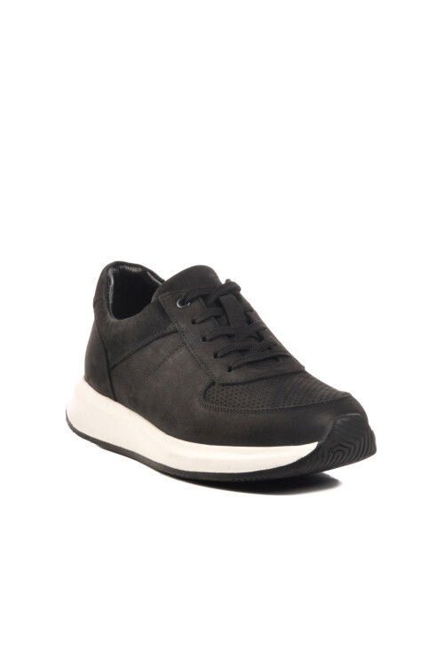 Black Nubuck Genuine Leather Mens Casual Shoes Vadoo M