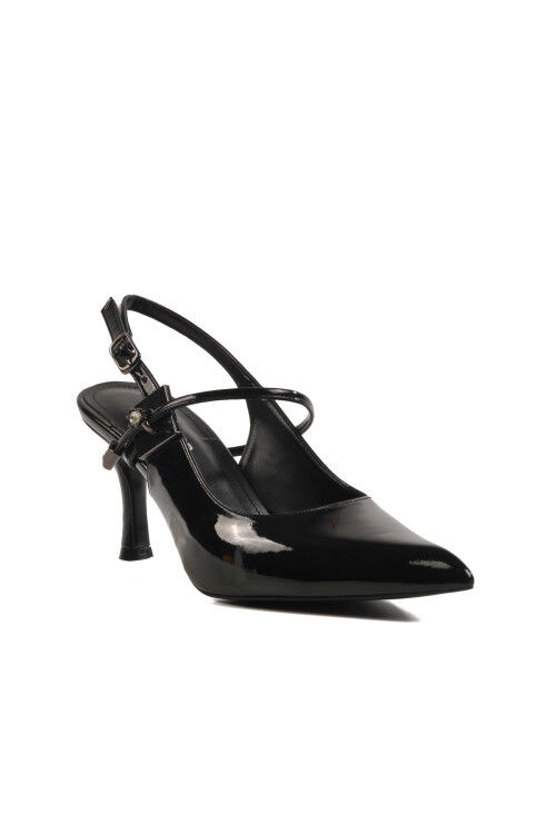 Black Thin Heeled Womens Evening Shoes 658228 Z