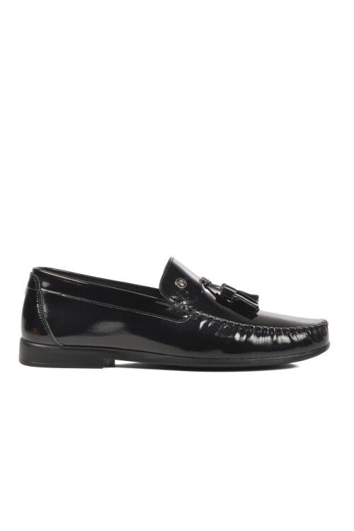 Black Patent Leather Genuine Leather Mens Casual Shoes 25101 M