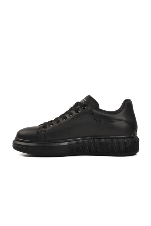 Black Genuine Leather Mens Sneakers 152-21028 M