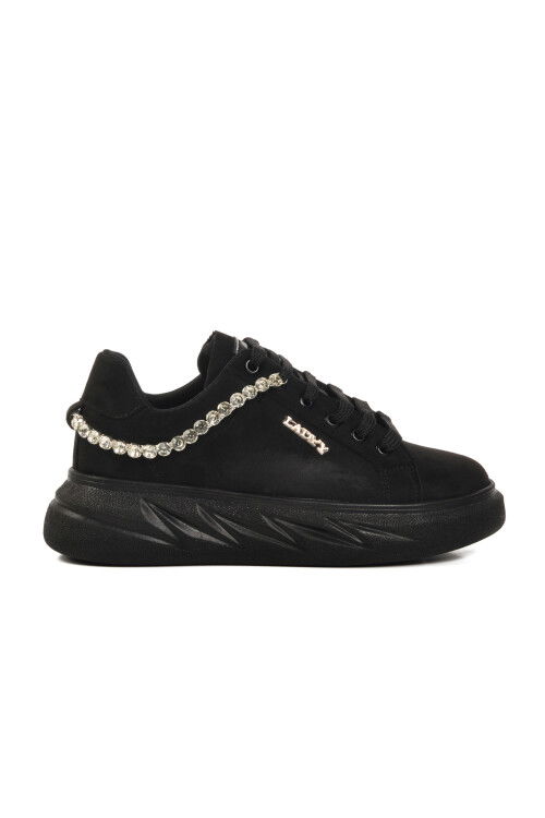 Black Suede Womens Sneakers Lady 7081 Z