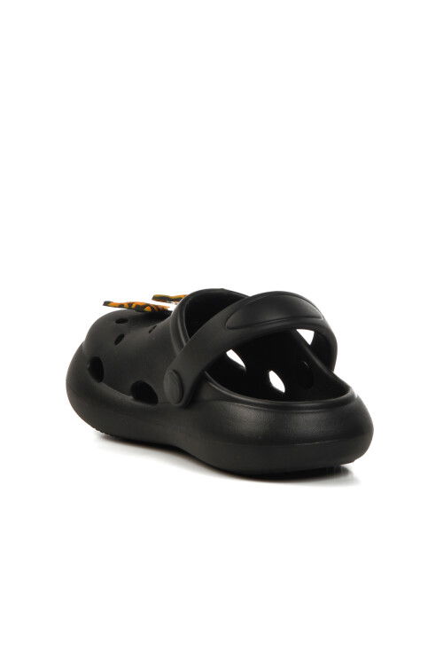 Siyah Kız Çocuk Sabo Terlik Yumurcak P