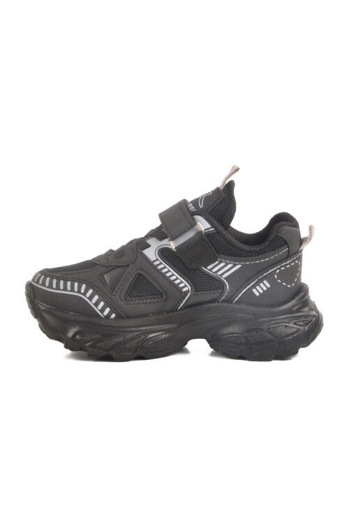 Black Velcro Mesh Unisex Kids Sneakers 1500 P
