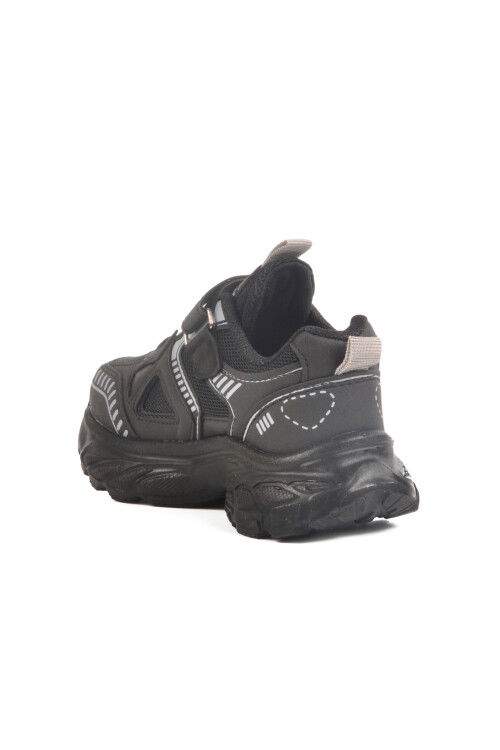 Black Velcro Mesh Unisex Kids Sneakers 1500 P