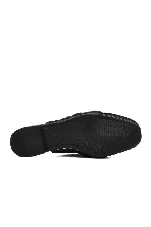 Siyah Triko Hafif Önü Kapalı Kadın Terlik PC-54712 Z