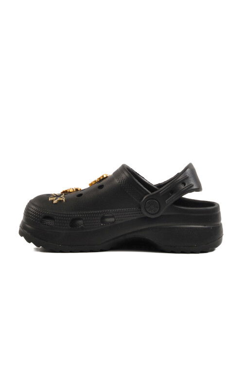 Black Lightweight Girls Sabo Slippers 205 F