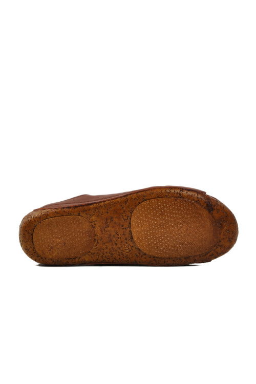 Tan Genuine Leather Womens Slippers 001 Z
