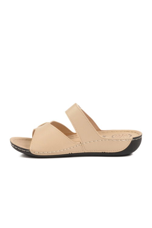 Beige Velcro Anatomical Womens Slippers 16.058 Z