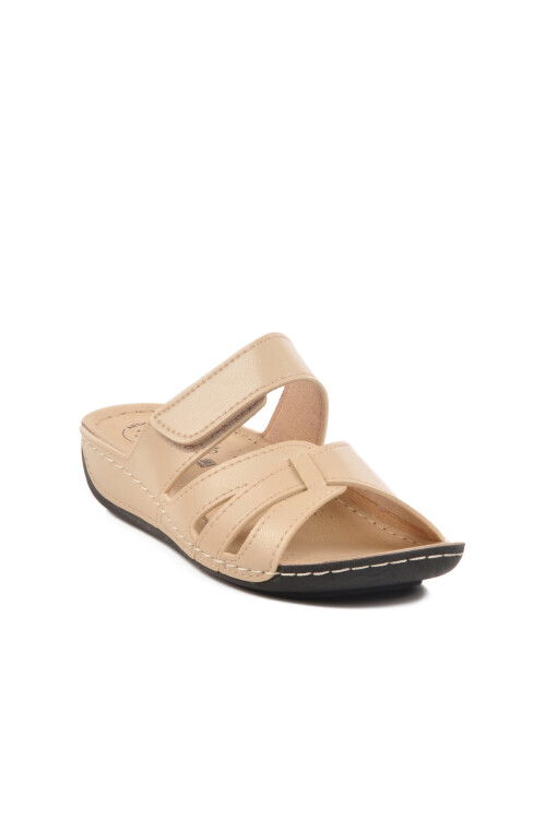 Beige Velcro Anatomical Womens Slippers 16.058 Z