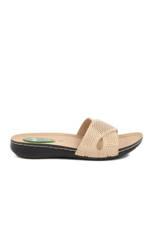 Beige Gel Sole Anatomic Womens Slippers 6806 Z