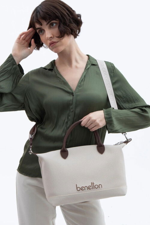 Beige Brown Womens Hand and Shoulder Bag BNT-1612