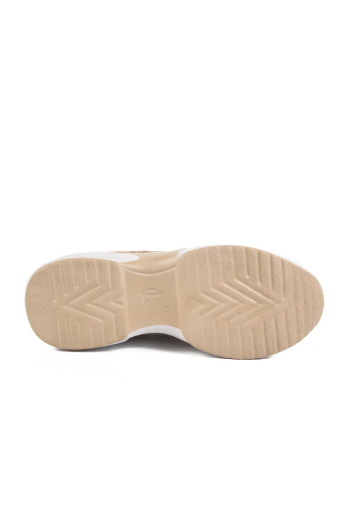 Beige Knit Thick Sole Womens Sneaker Lady 5002 Z