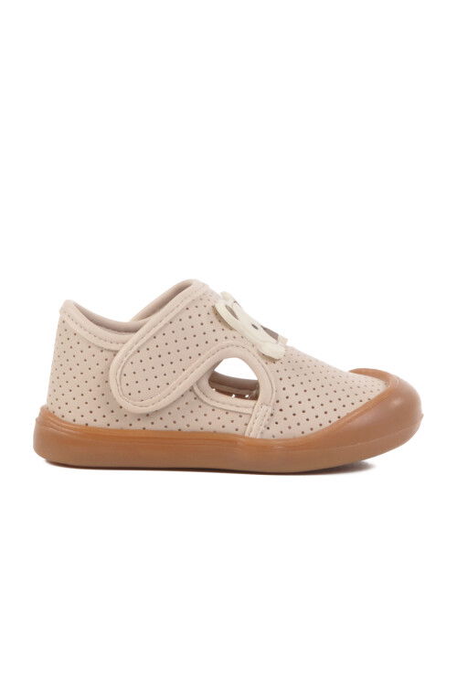 Beige Velcro Orthopedic Unisex Baby Shoes 25T101 İA