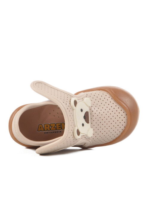 Beige Velcro Orthopedic Unisex Baby Shoes 25T101 İA