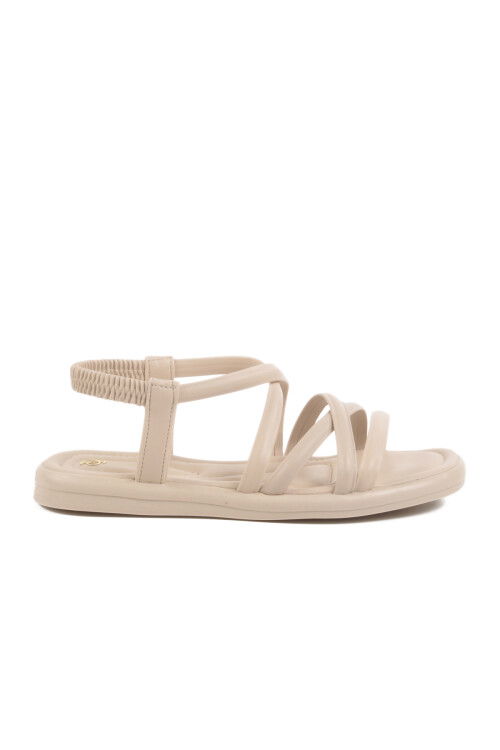 صندل نسائي خفيف الوزن ومرن بنعل رفيع باللون البيج مقاس S-20 Z