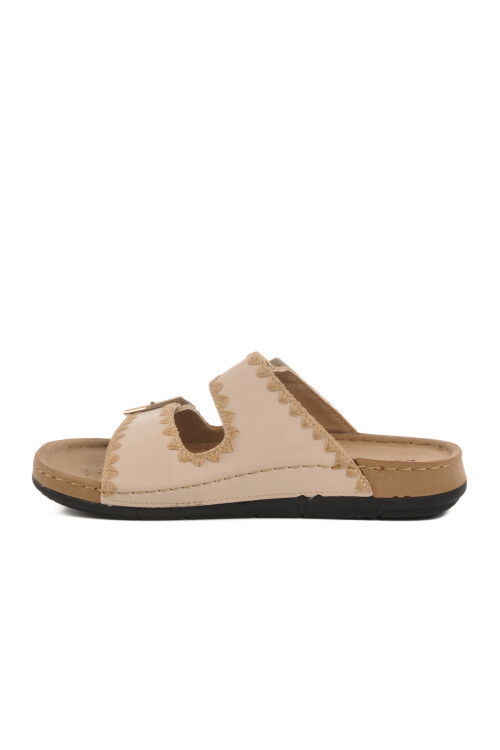 Beige Anatomic Double-Strap Womens Slippers 41.001 Z