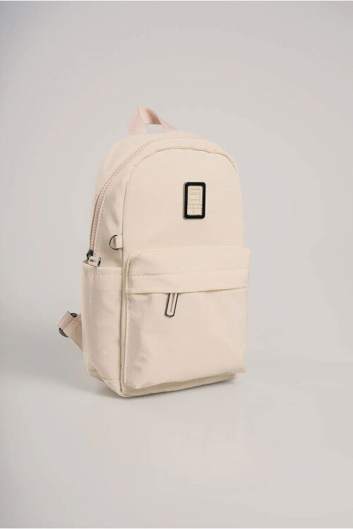 Beige Womens Textile Crossbody Backpack 17984