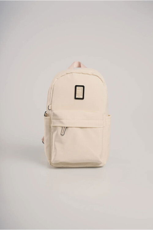 Beige Womens Textile Crossbody Backpack 17984