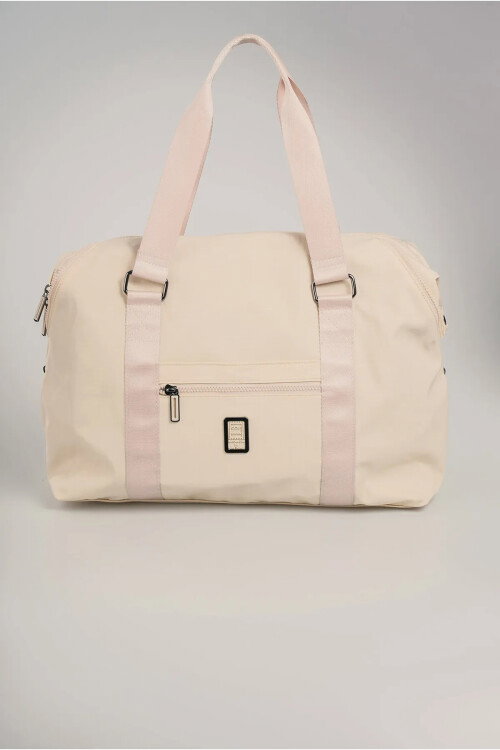 حقيبة يد وكتف نسائية من القماش البيج 17996