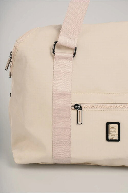 حقيبة يد وكتف نسائية من القماش البيج 17996