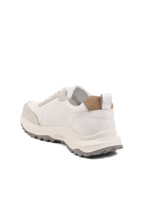 White Genuine Leather Mens Casual Shoes Ciksa M