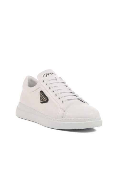 Beyaz Hakiki Deri Erkek Sneaker Premium 2040 M