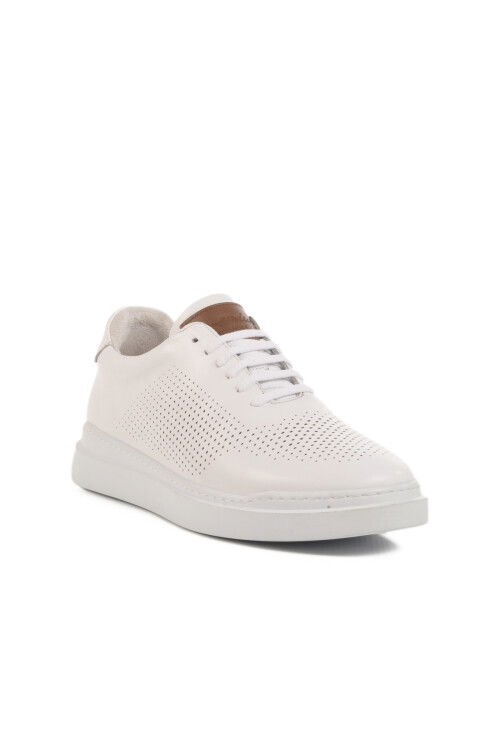 White Genuine Leather Mens Casual Shoes Premium 411 M
