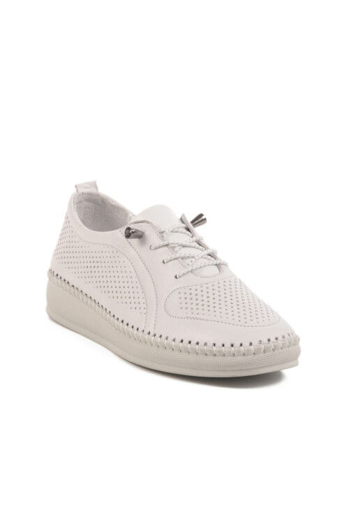 White Genuine Leather Womens Casual Shoes 212 Z