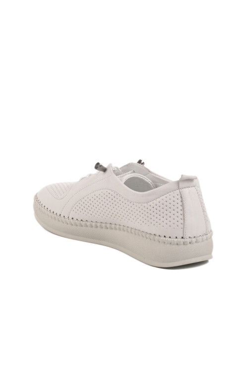 White Genuine Leather Womens Casual Shoes 212 Z