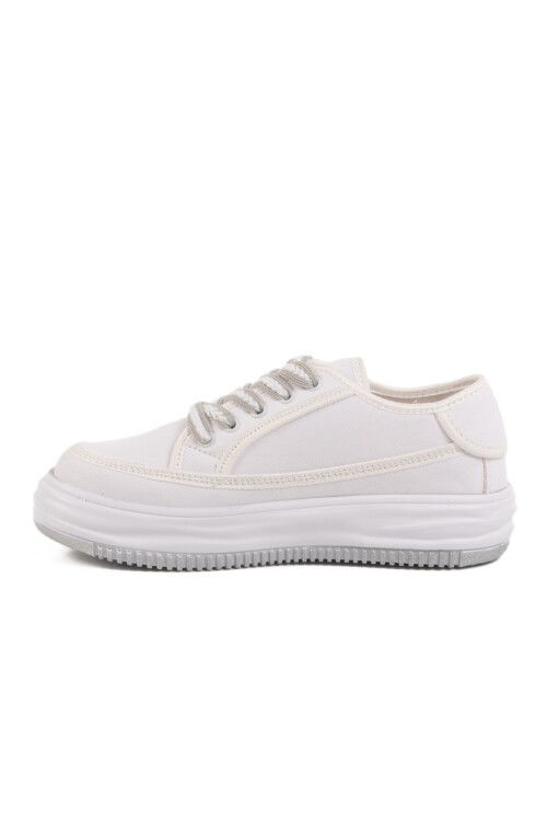 White Linen Womens Sneakers Lady 528 Z