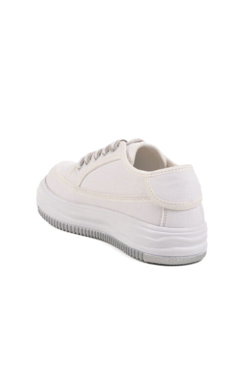 White Linen Womens Sneakers Lady 528 Z
